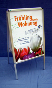 Kundenstopper mit Rondo- Ecken